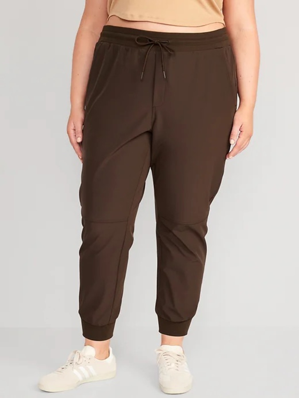 Old Navy Women's StretchTech Brown Drawstring Jogger Pants - Picture 2 of 5